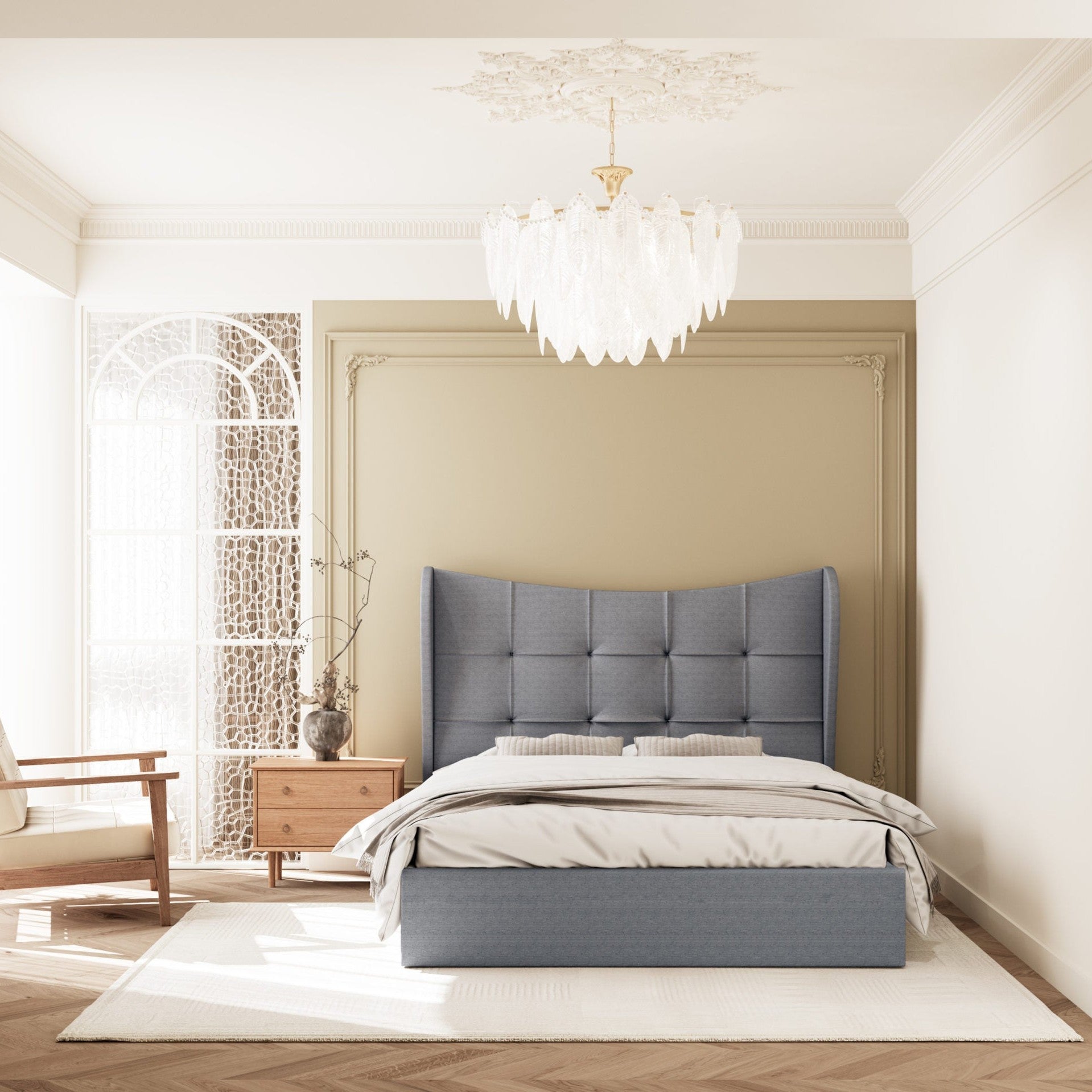 Verona 5' Ottoman Bed - Grey Fabric