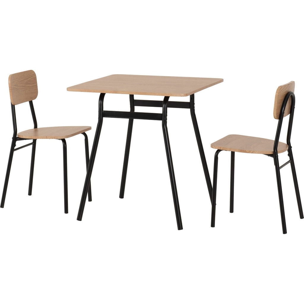 Warren 1+2 Dining Set - Russet Oak Effect/Black