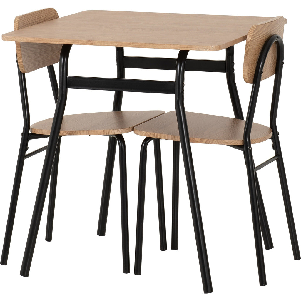 Warren 1+2 Dining Set - Russet Oak Effect/Black
