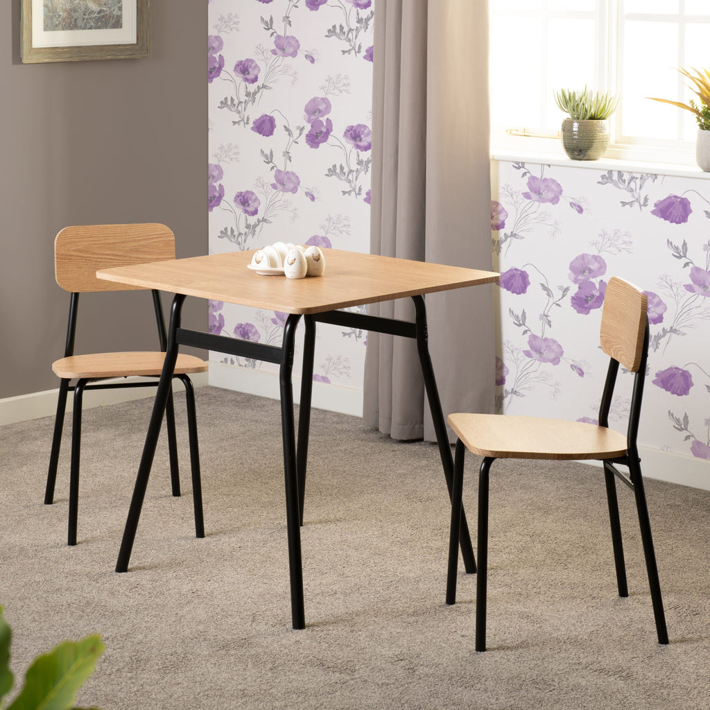 Warren 1+2 Dining Set - Russet Oak Effect/Black