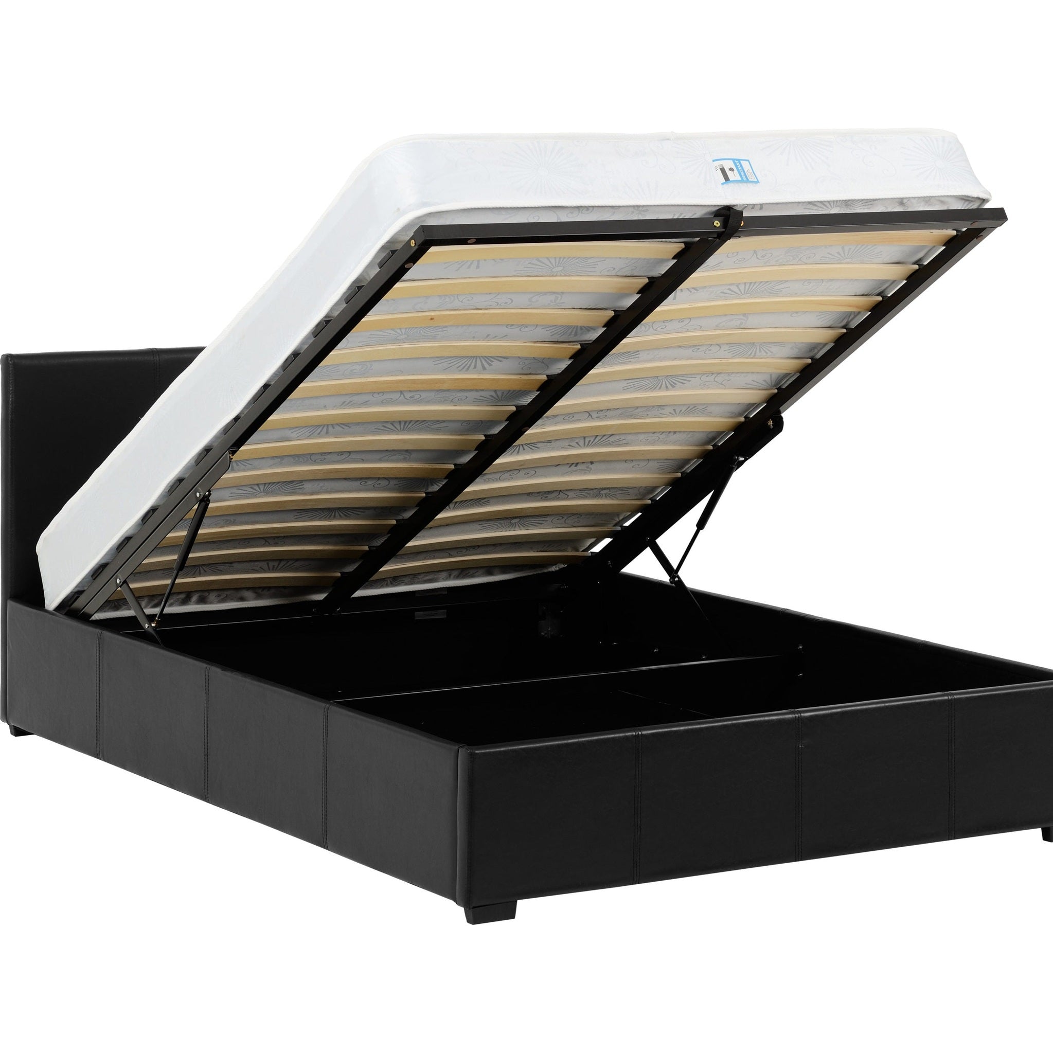 Waverley 4' Storage Bed - Black Pu