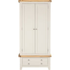 Windsor 2 Door 1 Drawer Wardrobe - Ivory/Oak