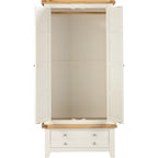 Windsor 2 Door 1 Drawer Wardrobe - Ivory/Oak