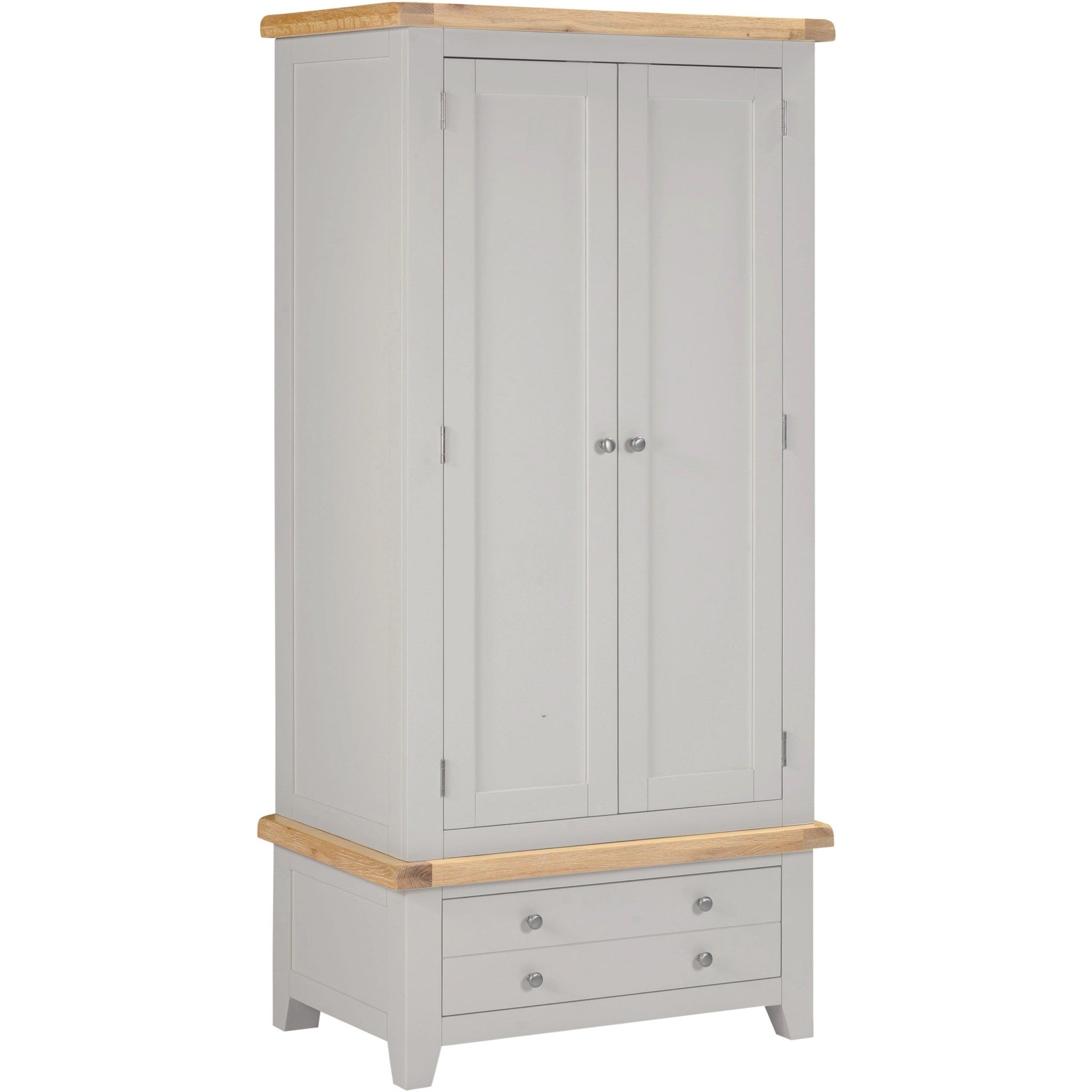 Windsor 2 Door 1 Drawer Wardrobe - Pebble Grey/Oak