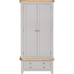 Windsor 2 Door 1 Drawer Wardrobe - Pebble Grey/Oak