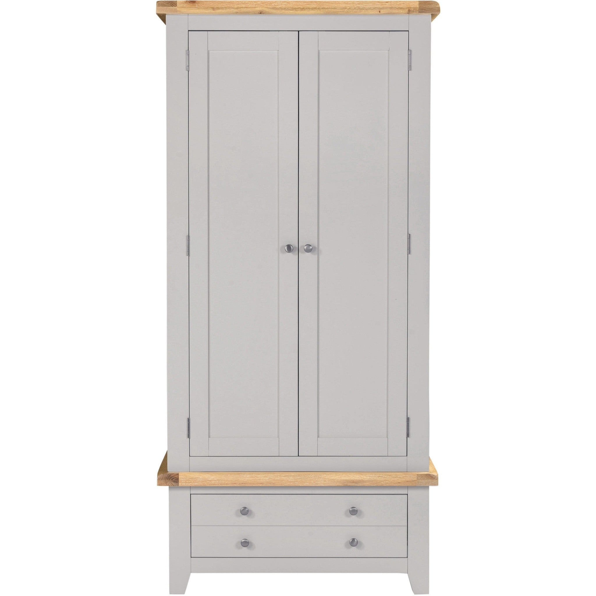 Windsor 2 Door 1 Drawer Wardrobe - Pebble Grey/Oak