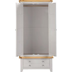 Windsor 2 Door 1 Drawer Wardrobe - Pebble Grey/Oak