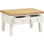Windsor 2 Drawer Coffee Table - Ivory/Oak