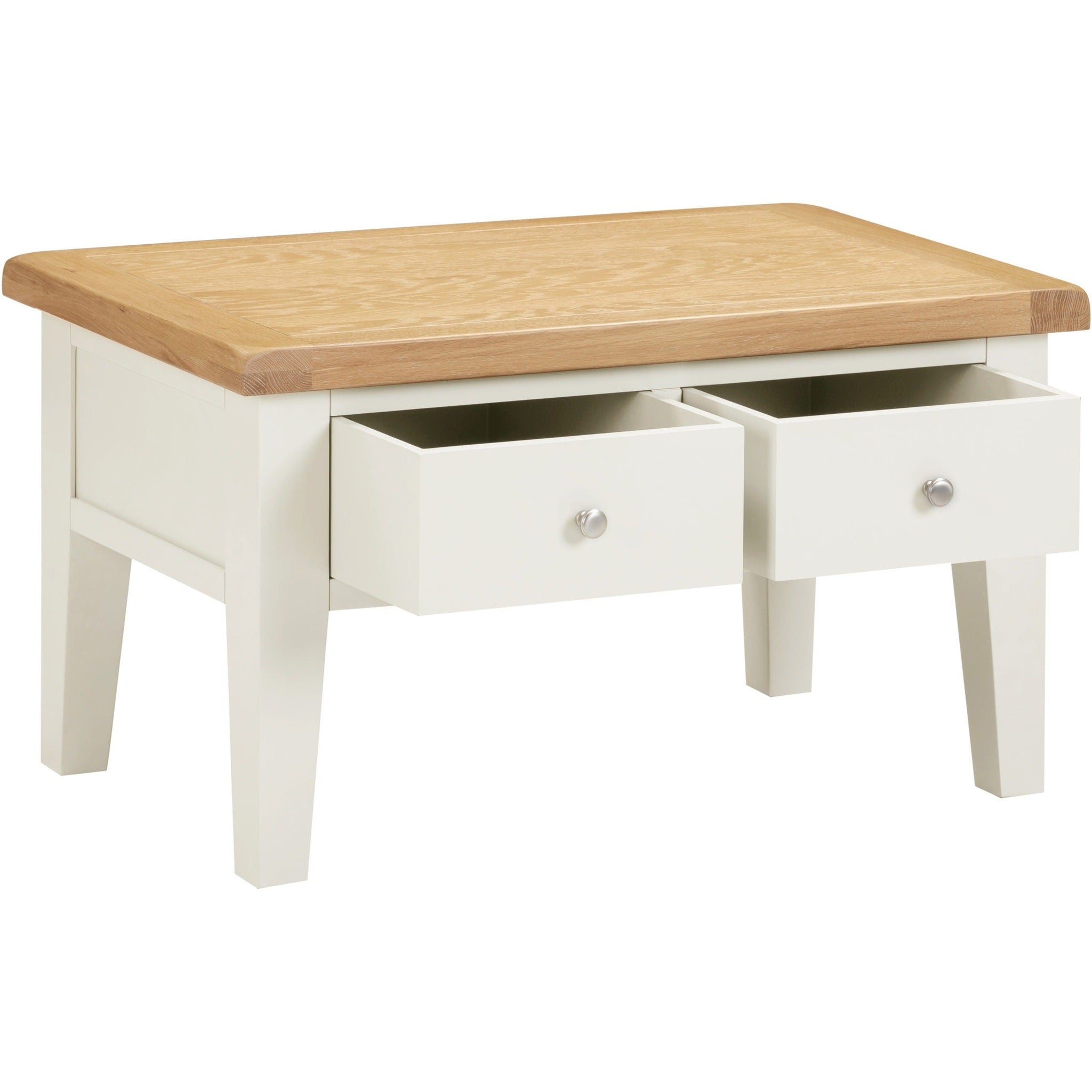 Windsor 2 Drawer Coffee Table - Ivory/Oak