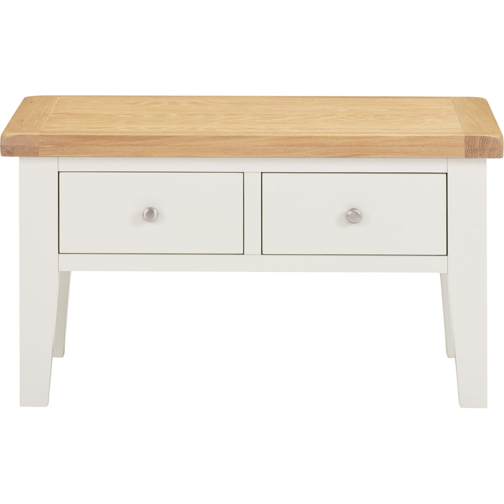 Windsor 2 Drawer Coffee Table - Ivory/Oak