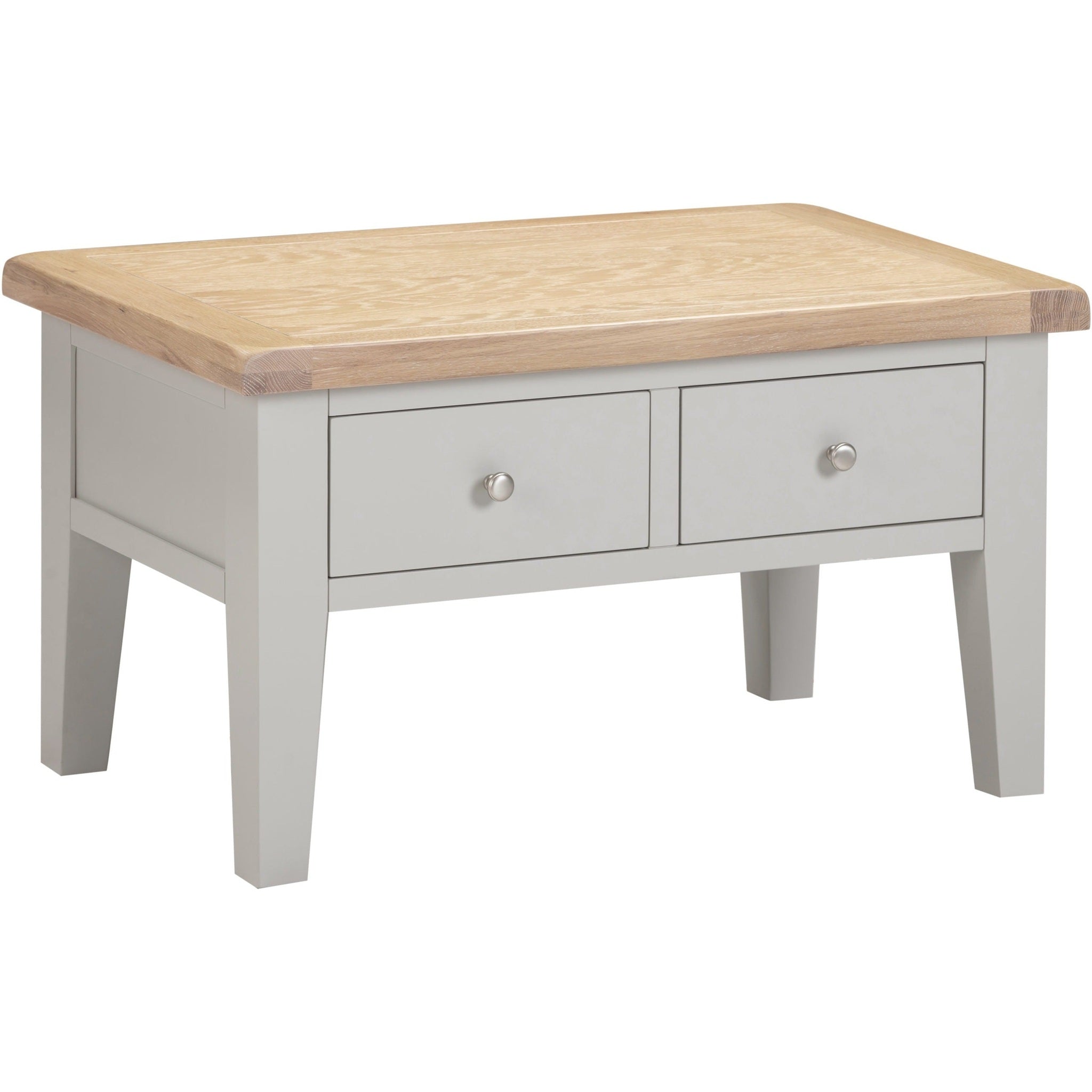 Windsor 2 Drawer Coffee Table - Pebble Grey/Oak