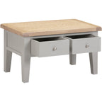 Windsor 2 Drawer Coffee Table - Pebble Grey/Oak