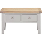 Windsor 2 Drawer Coffee Table - Pebble Grey/Oak