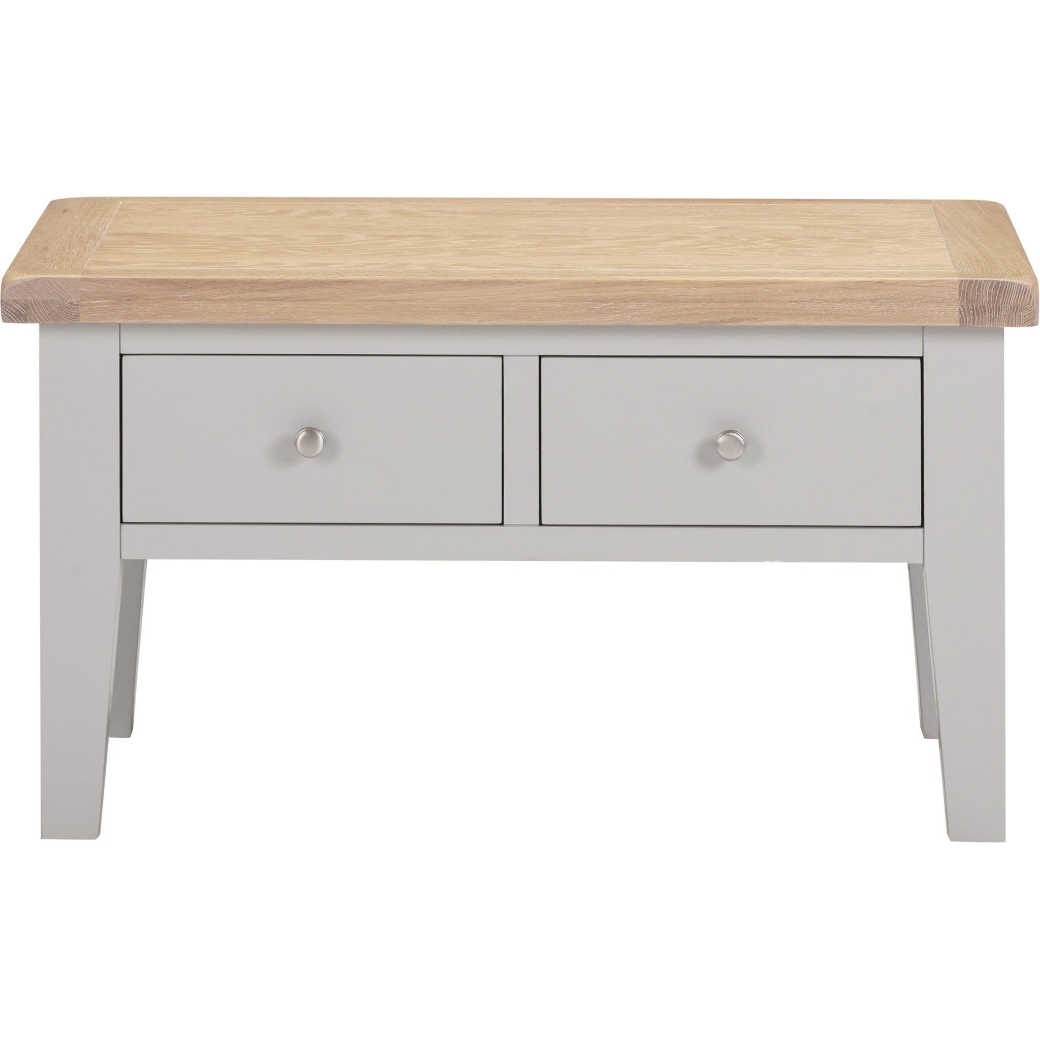 Windsor 2 Drawer Coffee Table - Pebble Grey/Oak