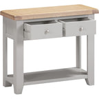 Windsor 2 Drawer Console Table - Pebble Grey/Oak