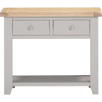 Windsor 2 Drawer Console Table - Pebble Grey/Oak