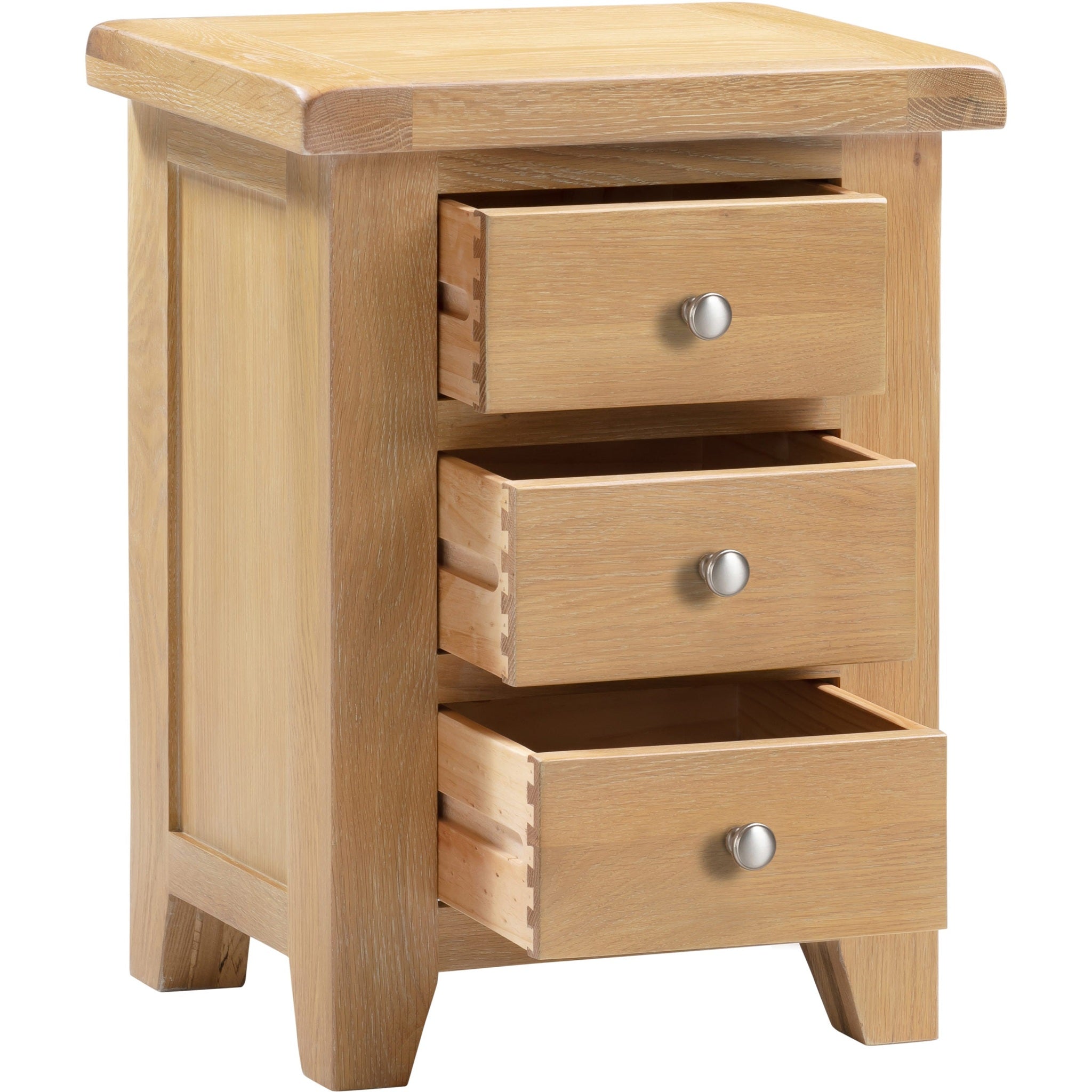 Windsor 3 Drawer Bedside - Natural Oak