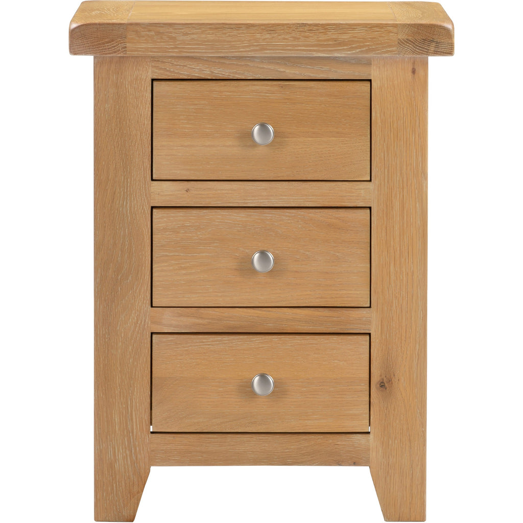 Windsor 3 Drawer Bedside - Natural Oak