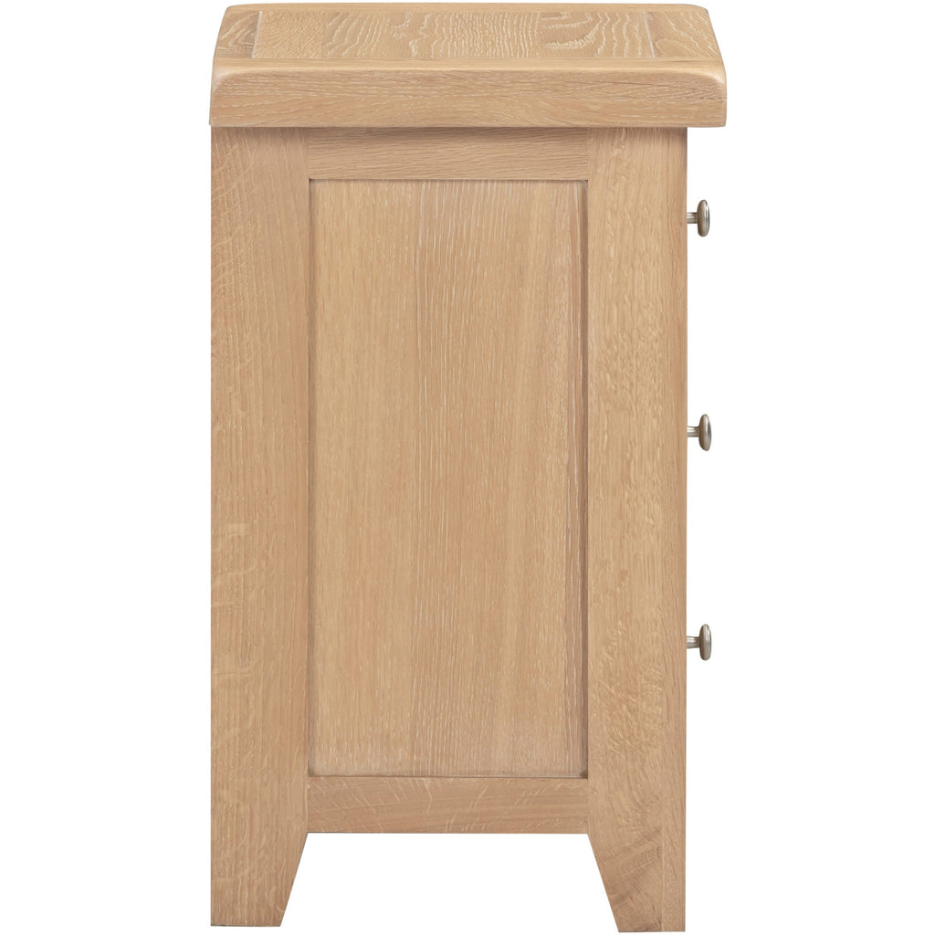 Windsor 3 Drawer Bedside - Natural Oak