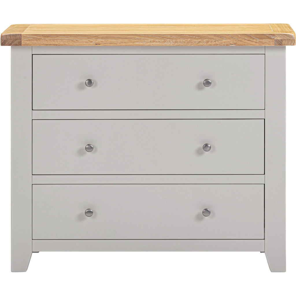 Windsor 3 Drawer Chest - Pebble Grey/Oak