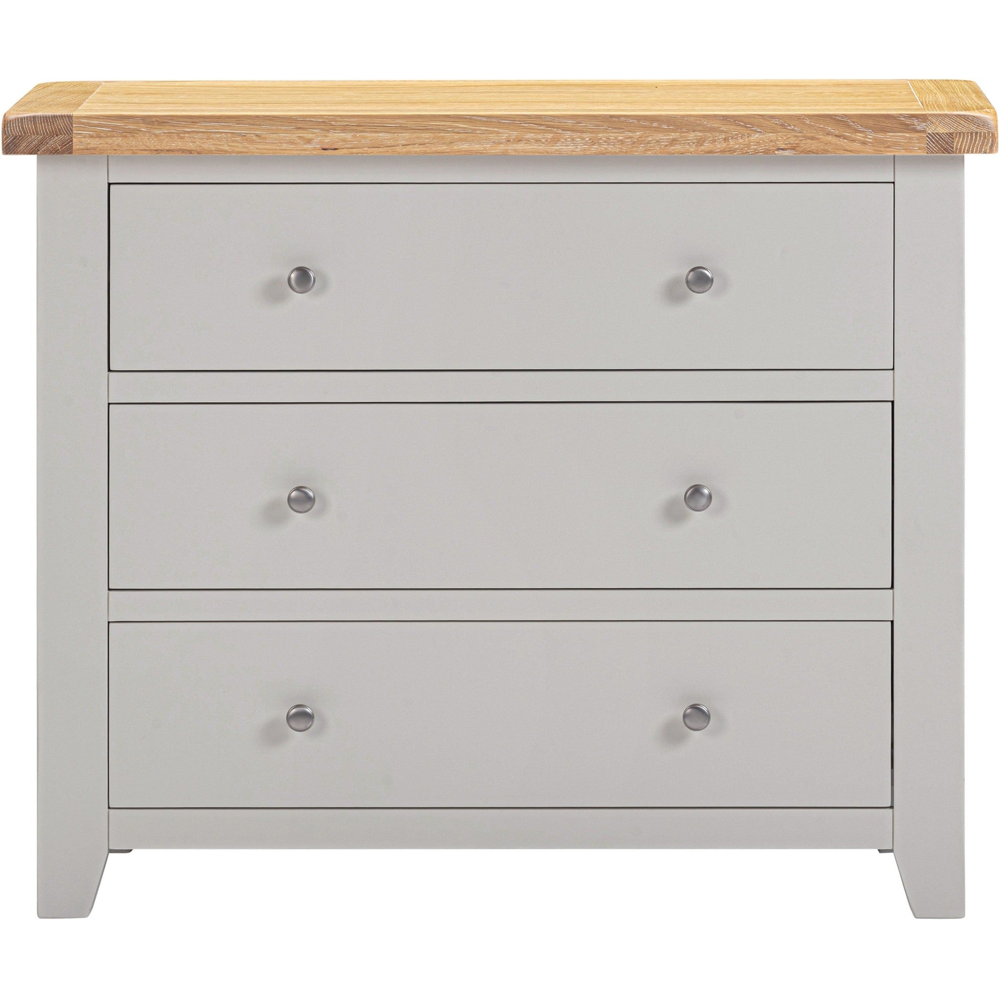 Windsor 3 Drawer Chest - Pebble Grey/Oak