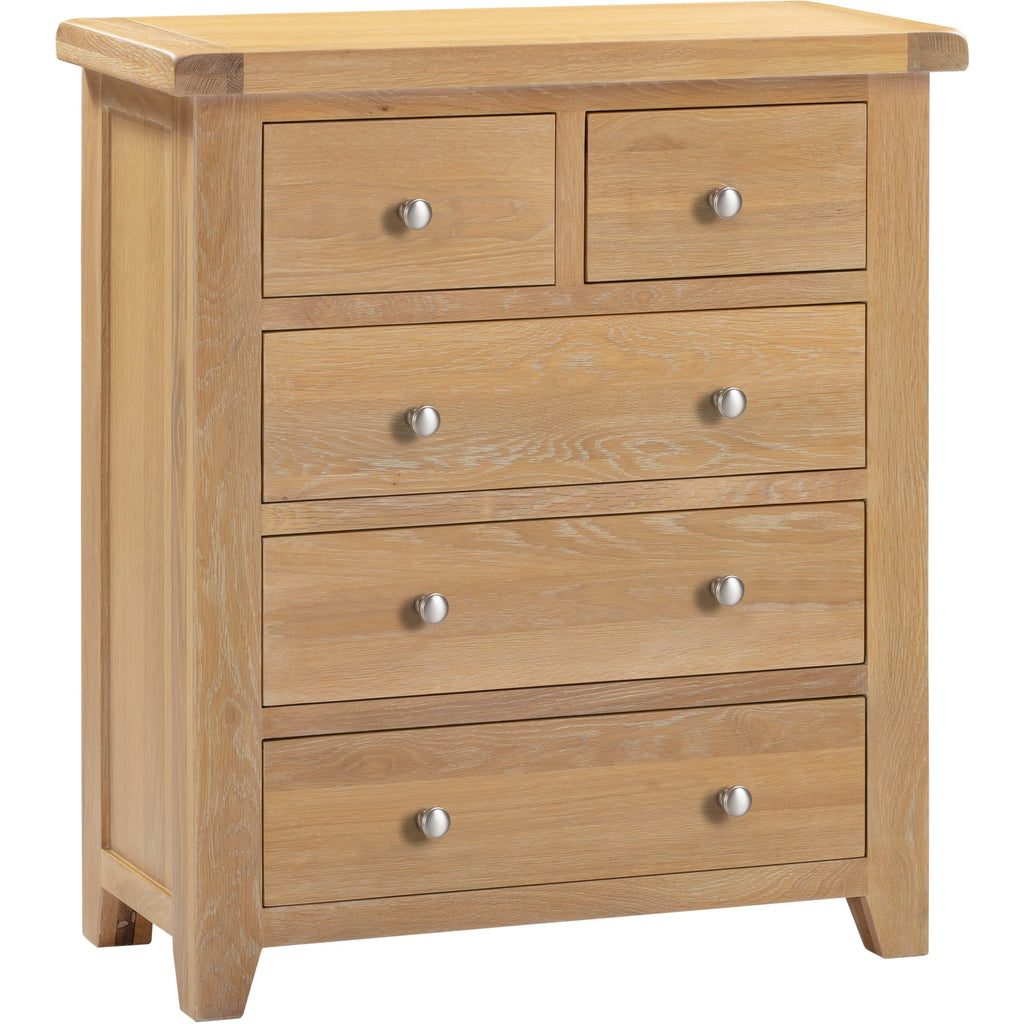 Windsor 3+2 Drawer Chest - Natural Oak
