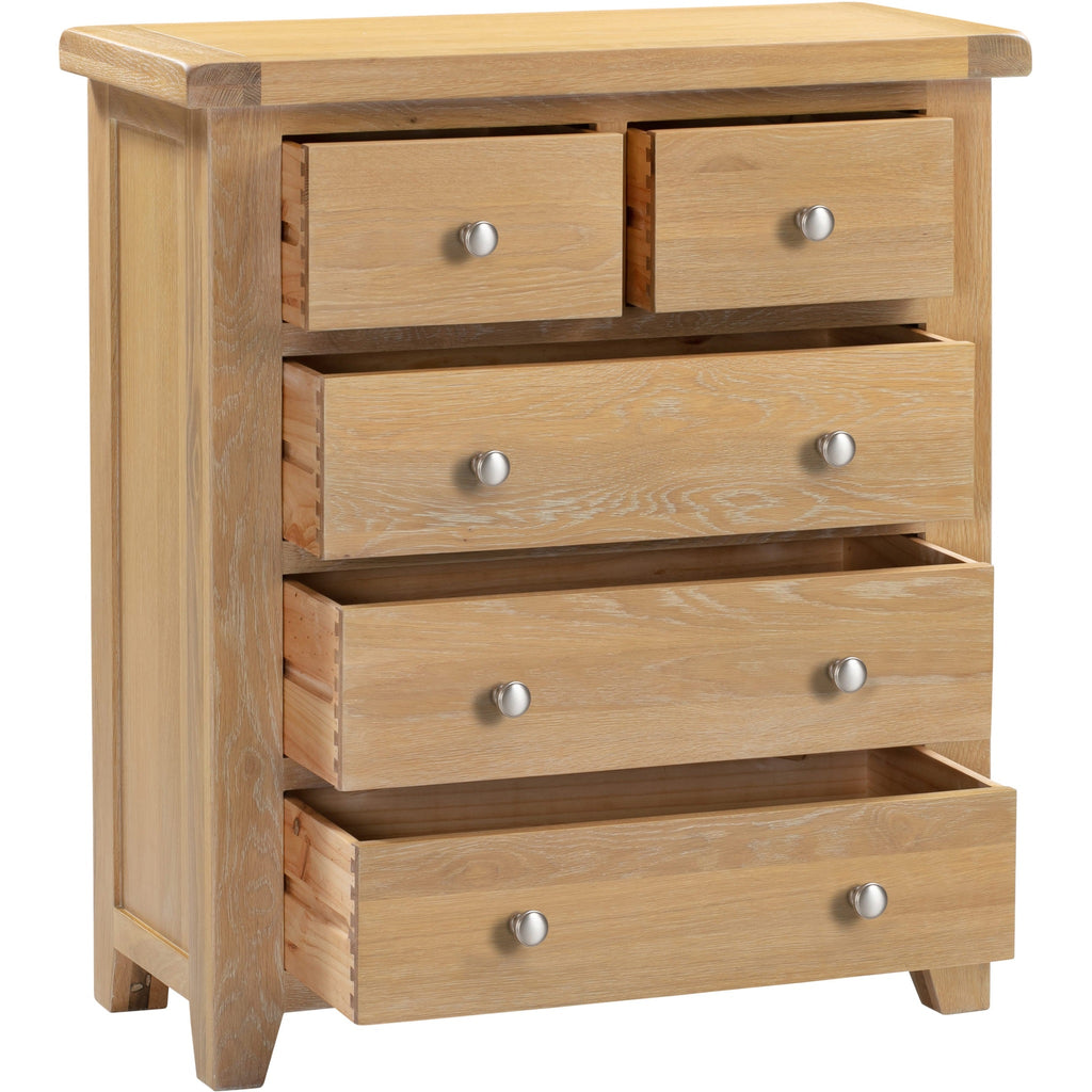 Windsor 3+2 Drawer Chest - Natural Oak