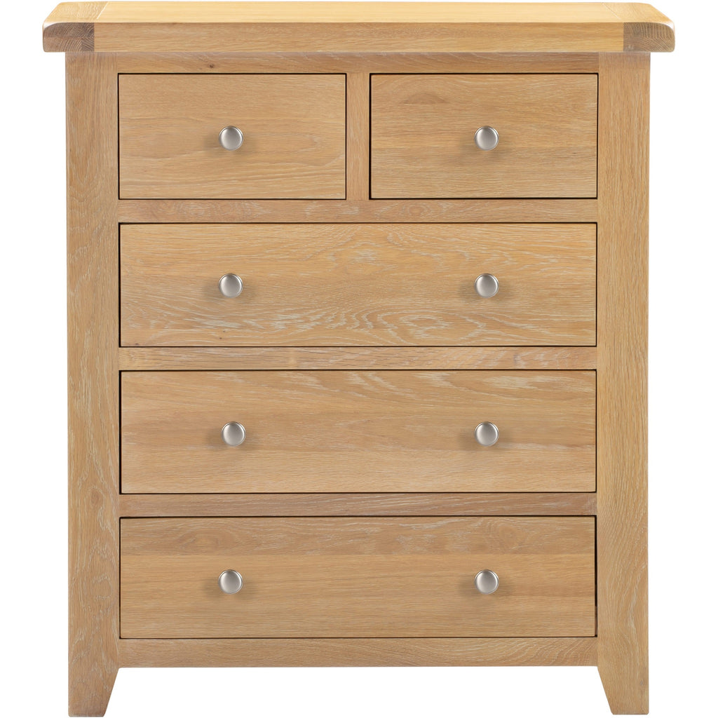 Windsor 3+2 Drawer Chest - Natural Oak