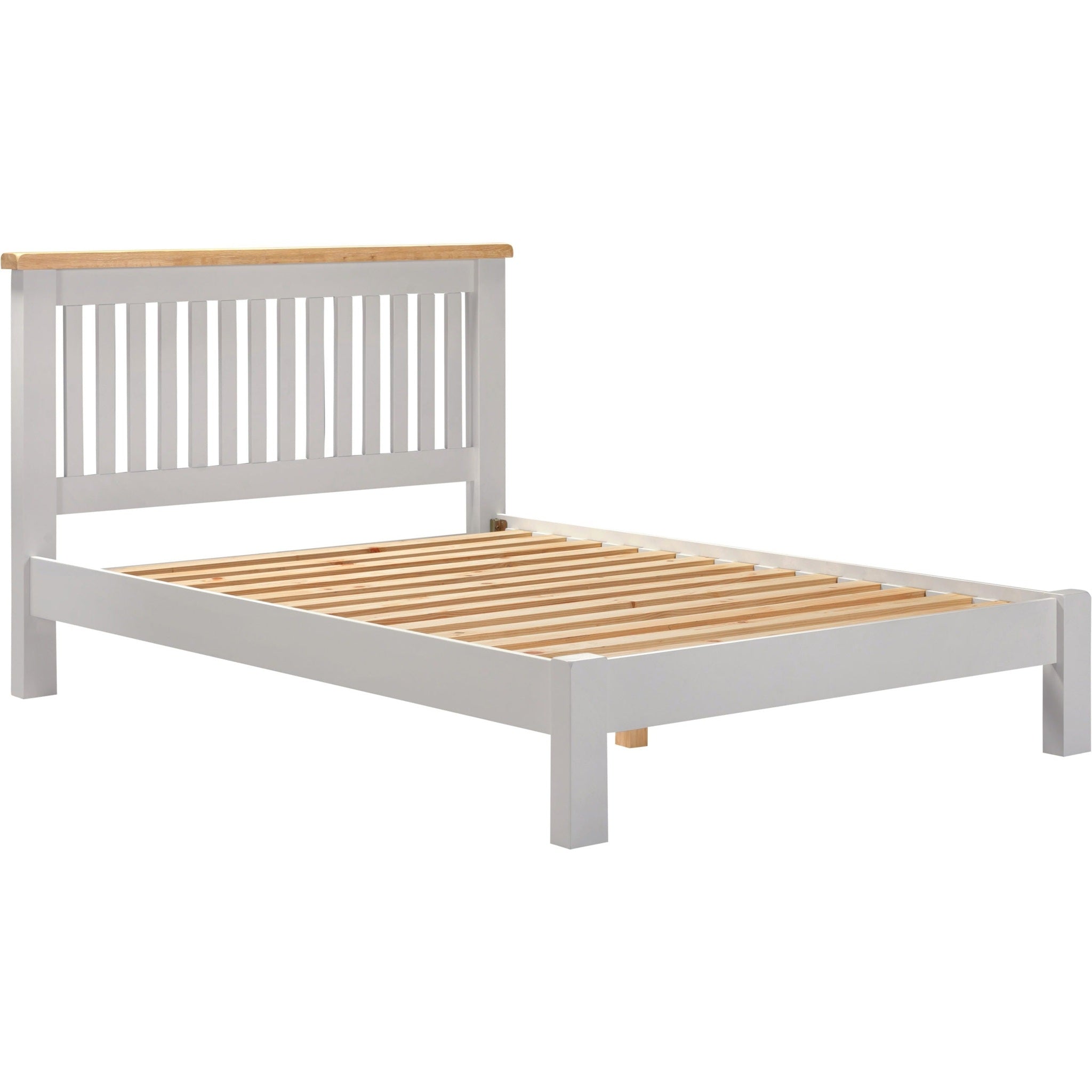 Windsor 4'6" Low End Bed - Pebble Grey/Oak