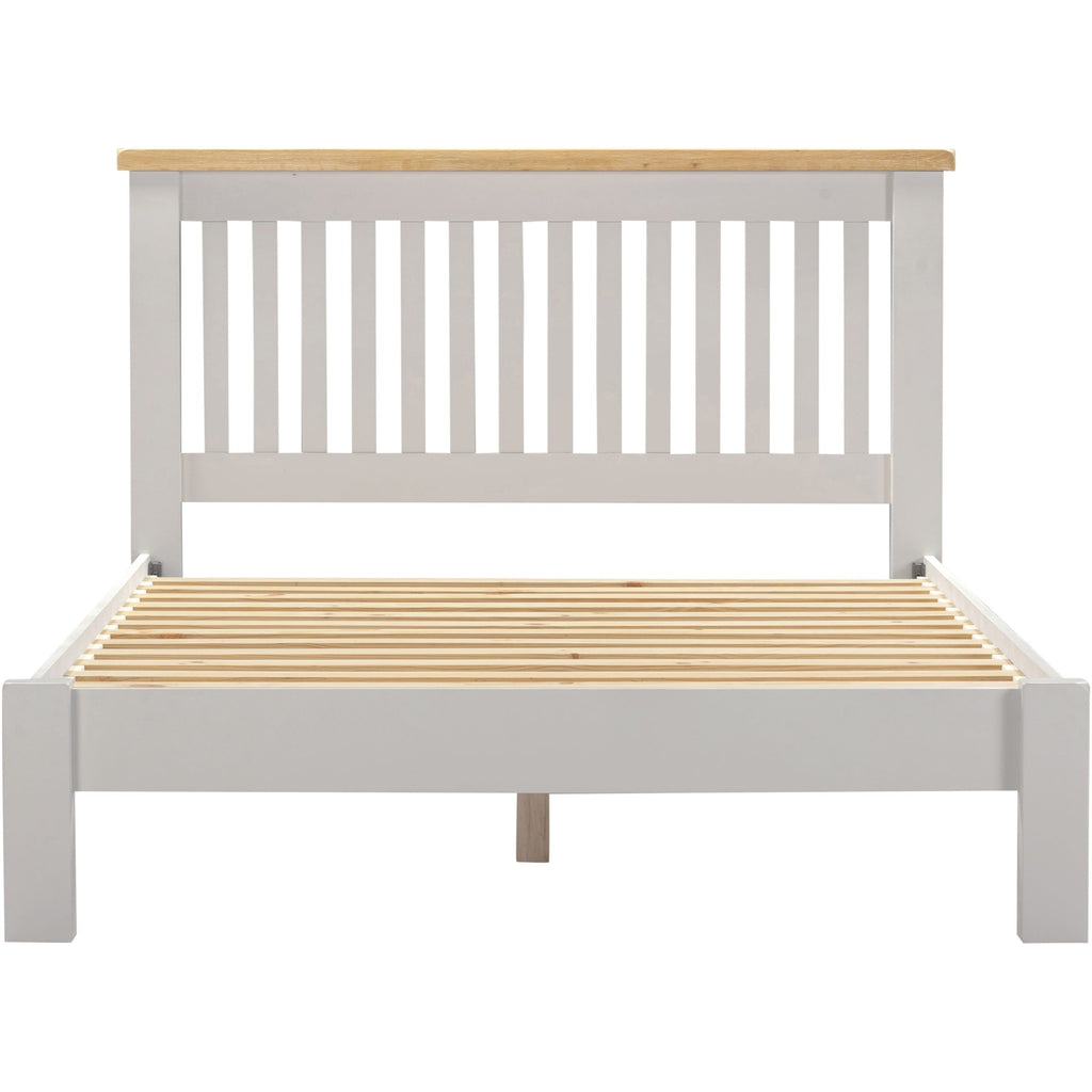 Windsor 4'6" Low End Bed - Pebble Grey/Oak