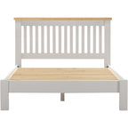 Windsor 4'6" Low End Bed - Pebble Grey/Oak