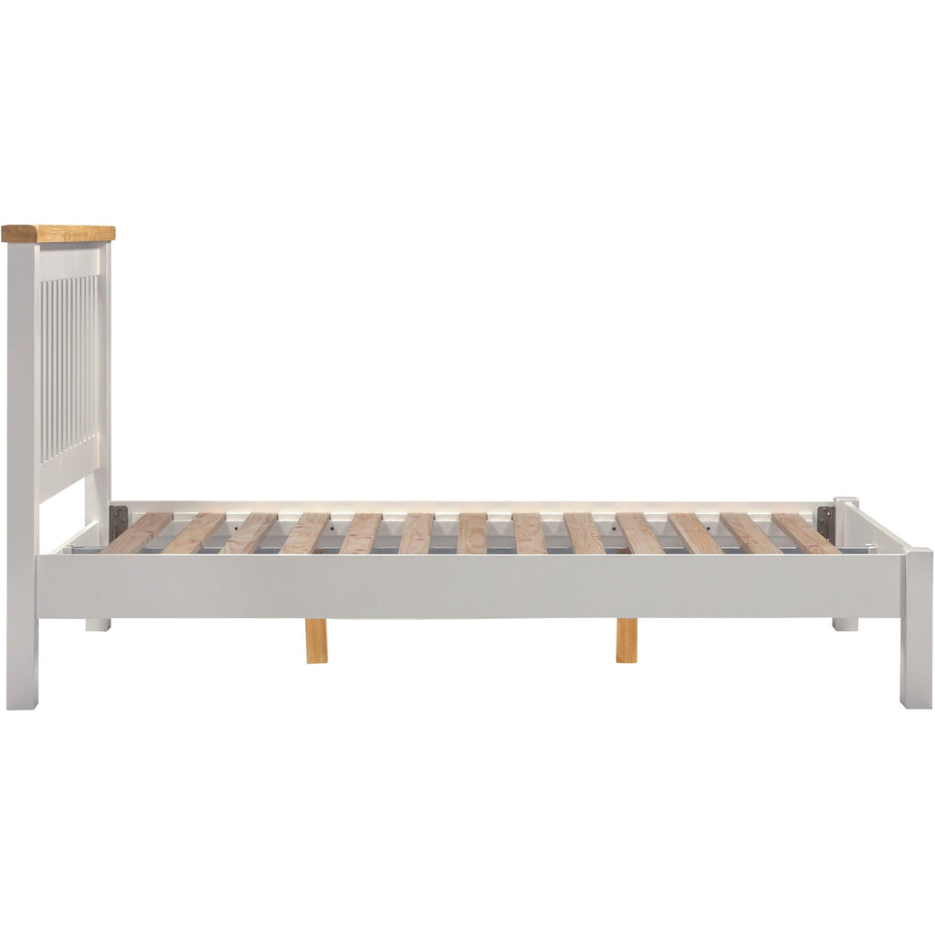 Windsor 4'6" Low End Bed - Pebble Grey/Oak