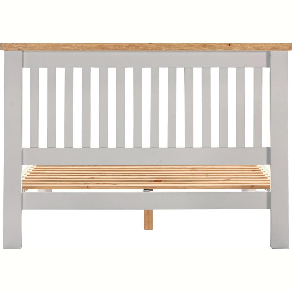 Windsor 4'6" Low End Bed - Pebble Grey/Oak