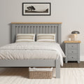 Windsor 4'6" Low End Bed - Pebble Grey/Oak