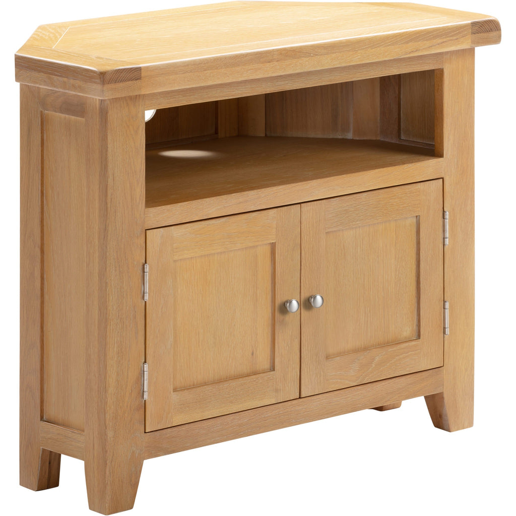 Windsor Corner Tv Unit - Natural Oak