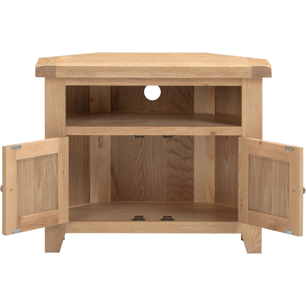 Windsor Corner Tv Unit - Natural Oak