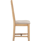 Windsor Cross Back Dining Chair X2 Per Box - Natural Oak/Oat Fabric