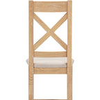 Windsor Cross Back Dining Chair X2 Per Box - Natural Oak/Oat Fabric