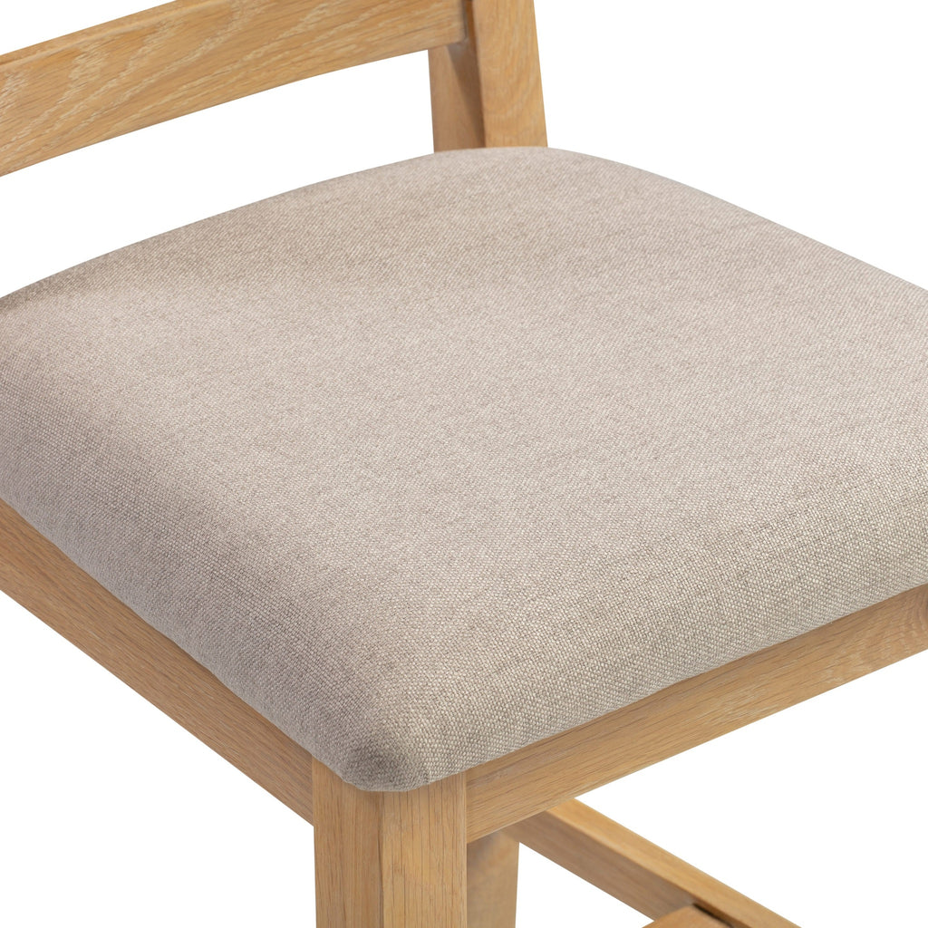 Windsor Cross Back Dining Chair X2 Per Box - Natural Oak/Oat Fabric