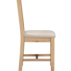 Windsor Slatted Dining Chair X2 Per Box - Natural Oak/Oat Fabric