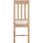 Windsor Slatted Dining Chair X2 Per Box - Natural Oak/Oat Fabric