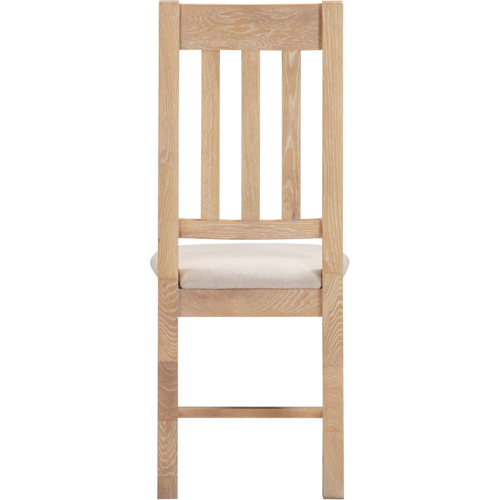 Windsor Slatted Dining Chair X2 Per Box - Natural Oak/Oat Fabric
