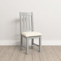 Windsor Slatted Dining Chair X2 Per Box - Pebble Grey/Oat Fabric